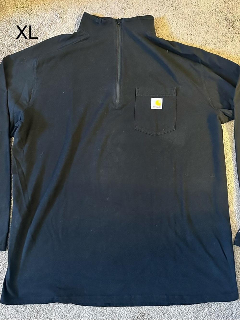 Carhartt Black Work Pocket Tee with Yellow Logo Patch, XL